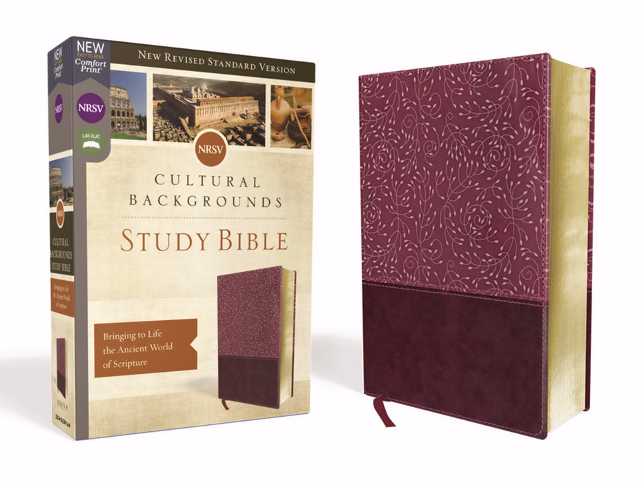 NRSV Cultural Backgrounds Study Bible (Comfort Print)-Burgundy Leathersoft (Mar 2019)