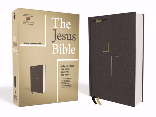 ESV The Jesus Bible-Charcoal Cloth Over Board (Mar 2019)