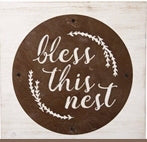 Acid Wash Sign-Bless This Nest (11.5 Round)