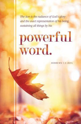 Bulletin-His Powerful Word (Hebrews 1:3 NIV) (Pack Of 100)  (Pkg-100)