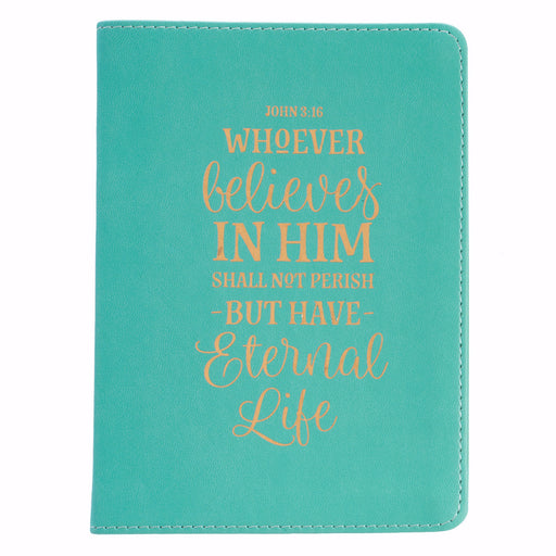 Journal-Whoever Believes-Handy Size-Turquoise LuxLeather