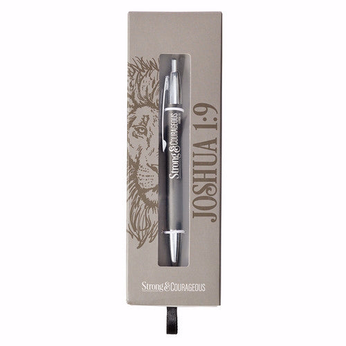 Pen-Classic-Gray/Strong & Courageous w/Gift Box (Nov)