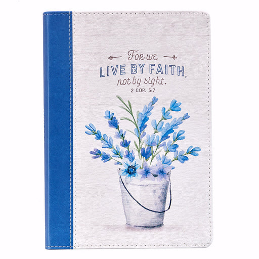 Journal-Thinline LuxLeather-For We Live By Faith (Sep)
