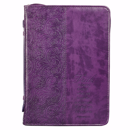Bible Cover-Trendy LuxLeather-Faith-X Large-Purple (Nov)
