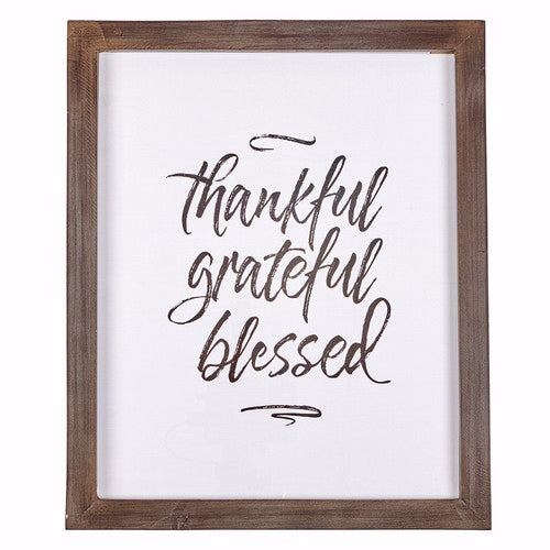 Wall Plaque-Thankful, Grateful, Blessed (13 x 15.75) (Nov)