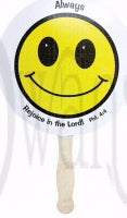 Hand Fan-Always Rejoice In The Lord/Smile Face (Pack of 50) (Pkg-50)