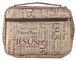 Bible Cover-Names Of Jesus Jacquard-XX Large-Brown