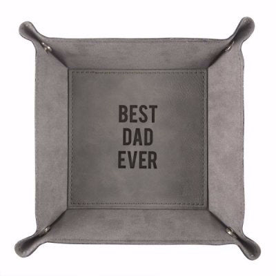 Leather Snap Tray-Best Dad (7.75" Square)