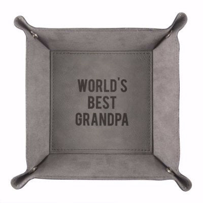 Leather Snap Tray-Grandpa (7.75" Square)
