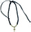 Bracelet-Dark Blue Cotton Adjustable Friendship With Cross Charm (Pk/12)