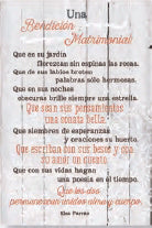 Spanish Plaque-New Horizons-A Wedding Blessing (Una Bendicion Matrimonial) (6" x 9")
