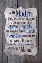 Spanish Plaque-New Horizons-To My Mother (A Mi Madre) (6" x 9")