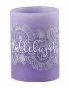 Candle-LED Pillar-Hallelujah Lavender (4")