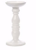 Candle Holder For Pillar Candle w/Cream Finish (8")