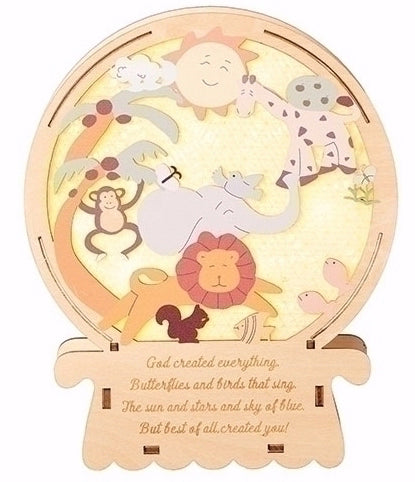 Lighted Tabletop Decor-God Created Everything