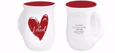 Mug-Handwarmer-So Loved-White-Red Heart (#18964)