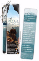 Spanish-Gift Set-The Lord Is My Rock Pen & Bookmark (Psalm 18:2 NTV)