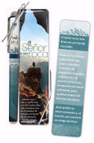 Spanish-Gift Set-The Lord Is My Rock Pen & Bookmark (Psalm 18:2 RVR59)