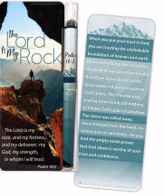 Pen & Jumbo Bookmark Set-The Lord Is My Rock (Psalm 18:2 KJV)