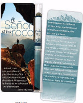 Spanish-Pen & Jumbo Bookmark Set-The Lord Is My Rock (Psalm 18:2 RVR60)