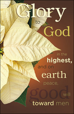 Bulletin-Glory To God In The Highest/White Poinsettia (#A4741) (Pack Of 50) (Pkg-50)