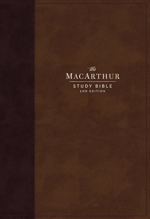NKJV MacArthur Study Bible (2nd Edition) (Comfort Print)-Brown Leathersoft (Sep)