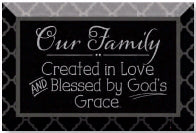 Plaque-Artisan Glass-Our Family (Easel Backed) (6 x 4)