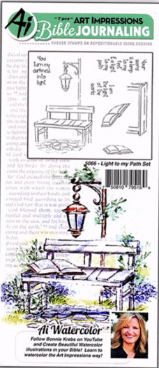 Art Impressions Bible Journaling Watercolor Stamp Set-Light To My Path