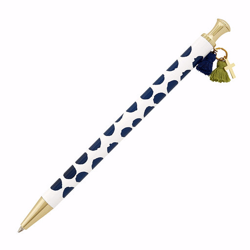 Pen-Cross Tassel-Navy Polka Dot