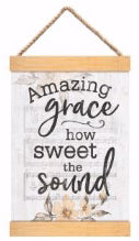 Jute Hanging Banner-Amazing Grace (8 x 12)