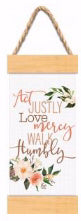 Jute Hanging Banner-Act Justly (4 x 9)