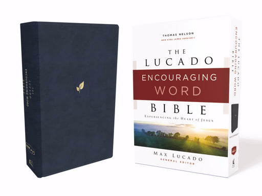 NKJV Lucado Encouraging Word Bible (Comfort Print)-Blue Leathersoft (Feb 2020)
