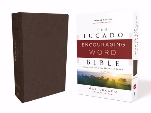 NKJV Lucado Encouraging Word Bible (Comfort Print)-Brown Leathersoft (Feb 2020)