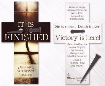 Easter Cross-Shaped Bookmark w/Nail (John 19:30 KJV) (Dec)