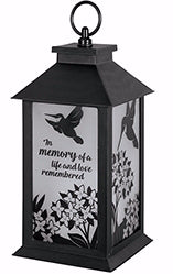 Lantern-Loved Remembered w/LED Candle & Timer (13" x 5.5" x 5.5") (Jan)
