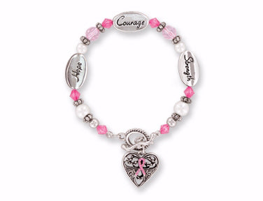 Bracelet-Expressively Yours-Courage w/Pink Ribbon
