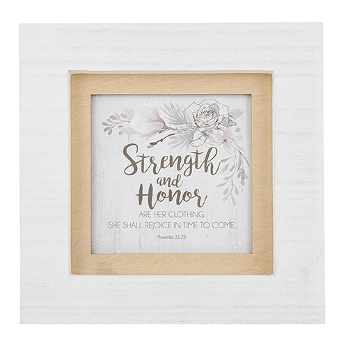 Framed Art-Tabletop-Pastor's Wife (Proverbs 31:25) (7" x 7")