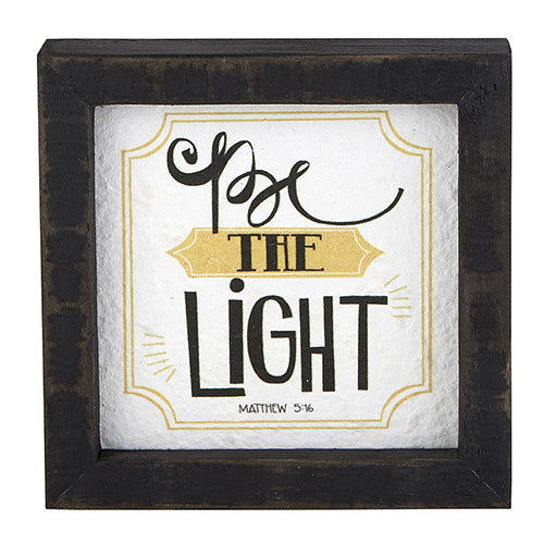 Framed Art-Tabletop-Be The Light (5" x 5")