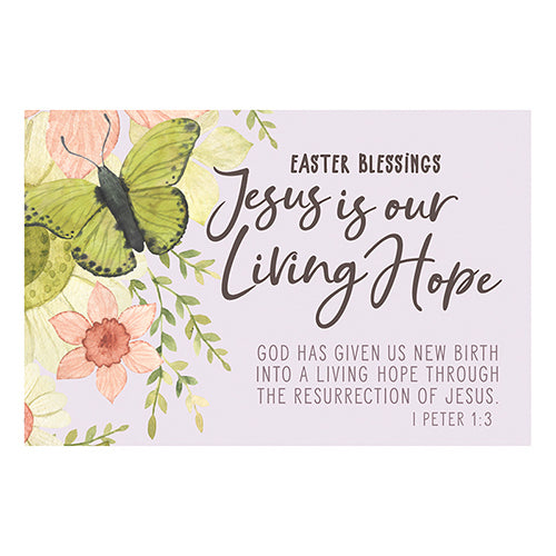 Cards-Pass It On-Jesus Is Our Living Hope/Pastel Butterfly (3" x 2") (Pack Of 25) (Pkg-25)