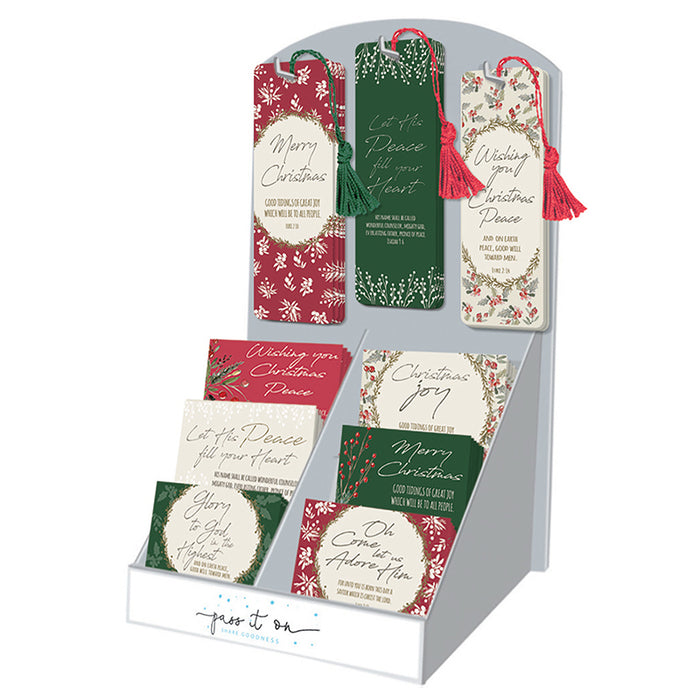 Pass It On Cards And VerseMarks Christmas Display (7 x 11 x 5) 9 Asst (336 Pieces) (Pkg-336)