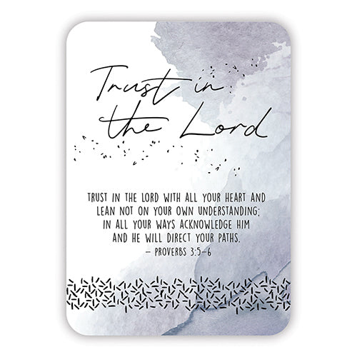 Verse Card-Trust In The Lord (Black & White) (2.5"x3.5")