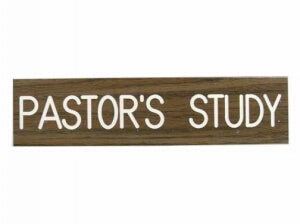 Sign-Pastors Study-Formica-Wood Grain