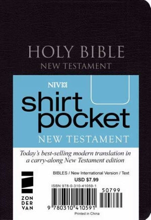 NIV*Shirt Pocket New Testament-Blk Imit (Apr)