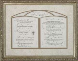 Framed Art-Ten Commandments For Marriage (18 x 14)