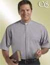 Clerical Shirt-Short Sleeve w/Tab-17.5 In-Grey