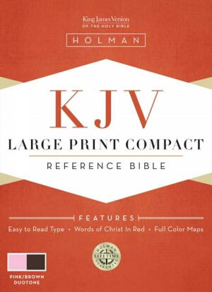KJV Large Prt Compact Bible-Pnk/Brn DuoTone (Oct)