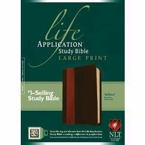 NLT2 Life Application Study/Lrg Prt-Brn/Tan (Jul)