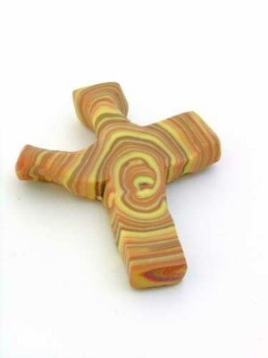 Pocket Cross-Comforting Clay-Wood Look (3")
