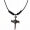 Leather w/Triple Nail Cross-18" Adj. Choker