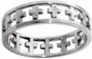 Cutout Cross-Stainless-Style 384-Sz 11 Ring